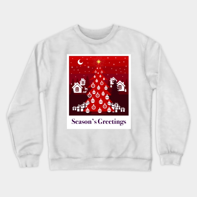 Season’s Greetings, small Finnish  town celebrating Christmas Crewneck Sweatshirt by marina63